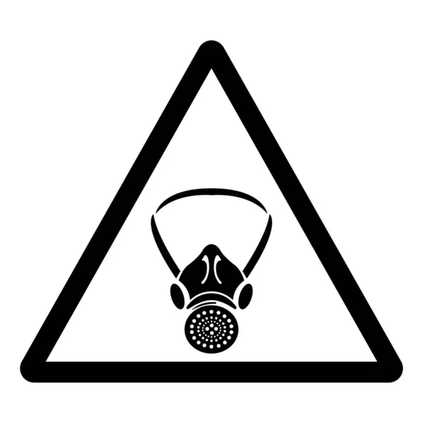 Warnzeichen Für Atemschutz Vektor Illustration Isoliert Auf Weißem Hintergrund Eps10 — Stockvektor