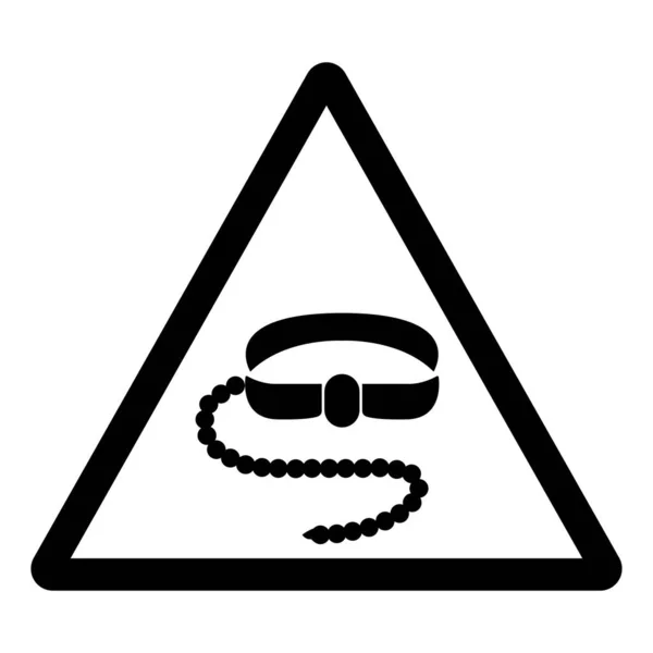 Arnés Seguridad Advertencia Signo Símbolo Línea Vida Ilustración Vectorial Aislamiento — Vector de stock