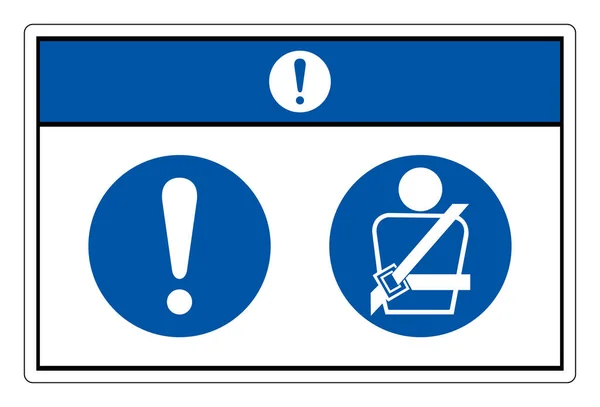 Nota Fije Signo Símbolo Del Cinturón Seguridad Ilustración Vectorial Aislado — Vector de stock