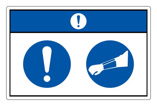 Observe Signo Símbolo Protección Brazos Desgaste Ilustración Vectores Aislamiento Etiqueta — Archivo Imágenes Vectoriales