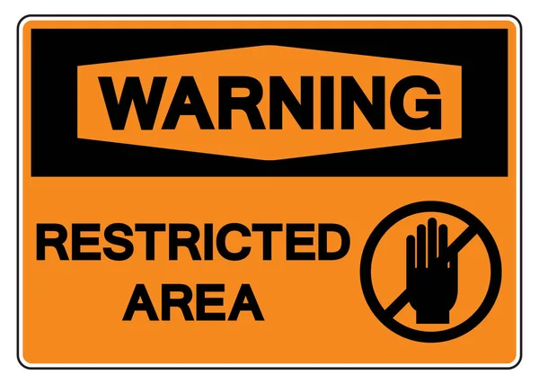 Advertencia Signo Símbolo Área Restringida Ilustración Vectorial Aislamiento Etiqueta Fondo — Archivo Imágenes Vectoriales