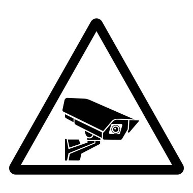 CCTV Güvenlik Kamerası Sembol İşareti, Vektör İllüzyonu, Beyaz Arkaplan Etiketinde İzole EPS10. 