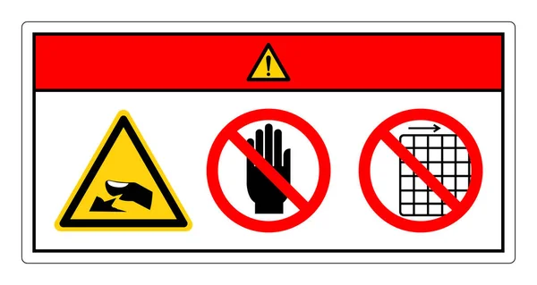 Danger Sharp Edge Finger Hazard Touch Remove Guard Symbol Sign — Stock vektor