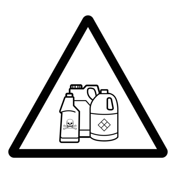 警告化学廃棄物貯蔵エリアシンボル記号 ベクトルイラスト 白い背景ラベルに隔離します エプス10 — ストックベクタ