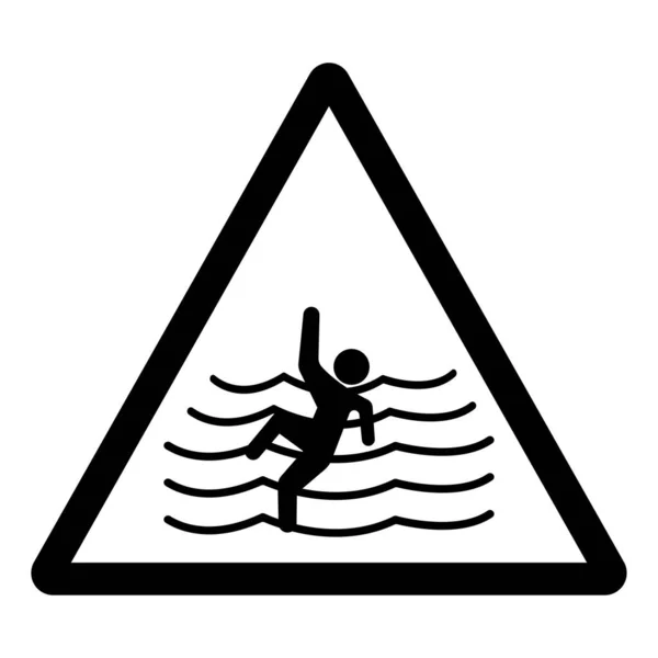 Warning Water Deep Symbol Sign Vector Illustration Isolate White Background — 스톡 벡터