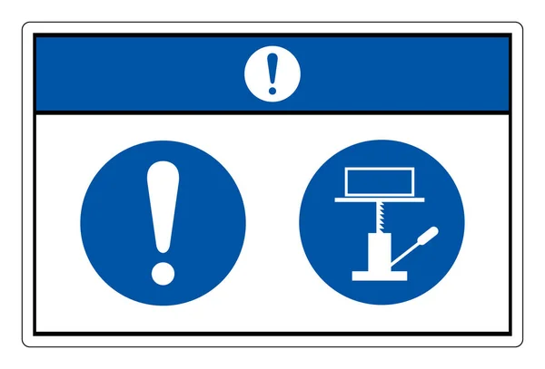 Avertissement Utiliser Signe Mécanique Symbole Ascenseur Illustration Vectorielle Isolé Sur — Image vectorielle