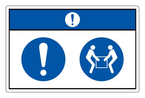 Aviso Utilice Signo Símbolo Elevación Dos Personas Ilustración Vectores Aislado — Vector de stock