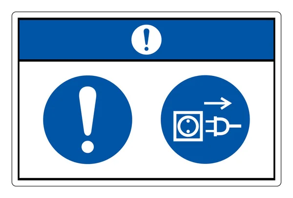 Bericht Trek Plug Symbool Sign Vector Illustratie Geïsoleerd Witte Achtergrond — Stockvector