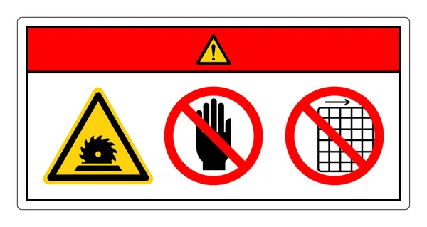 危险工区请勿触摸或移走警戒符号标志 矢量图解 白色背景标签隔离 Eps10 — 图库矢量图片
