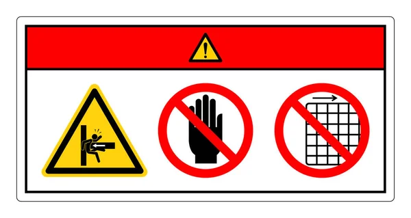 Danger Écraser Danger Touchez Pas Retirez Pas Signe Symbole Garde — Image vectorielle