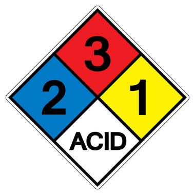 NFPA Diamond 704 2-3-1 ACID Symbol Sign, Vector Illustration, Isolate On White Background Label. EPS10 clipart