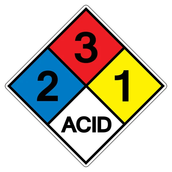 Nfpa Diamond 704 Segno Simbolo Acid Illustrazione Vettoriale Isolato Etichetta — Vettoriale Stock