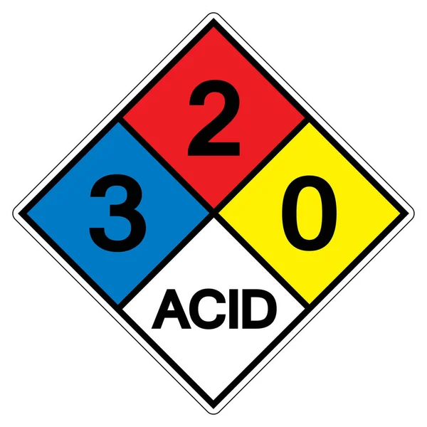 Nfpa Diamond 704 Acid Symbol Znak Ilustracja Wektora Izolacja Białym — Wektor stockowy