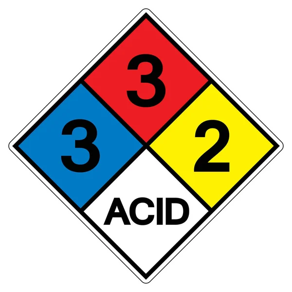 Nfpa Diamond 704 Signo Símbolo Acid Ilustración Vectorial Aislamiento Etiqueta — Vector de stock