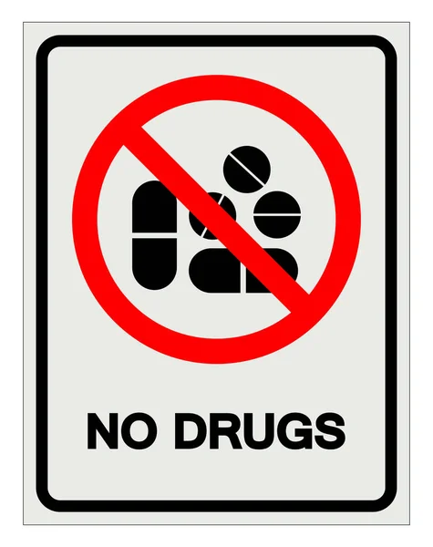 Brak Symbolu Narkotyków Ilustracja Wektora Izolacja Białym Tle Etykiety Eps10 — Wektor stockowy