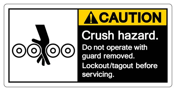 Caution Crush Hazard Symbol Sign Vector Illustration Isolate White Background — Vettoriale Stock