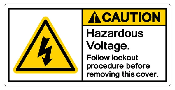 Caution Hazardous Voltage Symbol Sign Vector Illustration Isolated White Background — Stock vektor