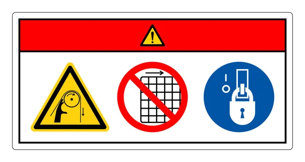 Signe Symbole Rouleaux Enchevêtrement Main Danger Illustration Vectorielle Isolement Sur — Image vectorielle