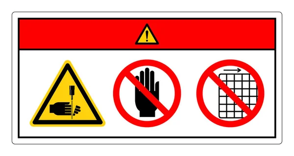 Danger Keep Hand Away Jet Touch Remove Gaurd Symbol Sign — Stock Vector