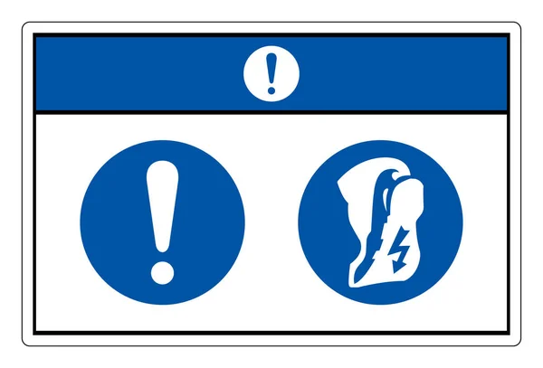 Aviso Use Signo Antiestático Del Símbolo Los Zapatos Ilustración Del — Archivo Imágenes Vectoriales