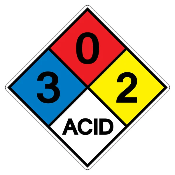 Nfpa Diamond 704 Acid Symbol Znak Ilustracja Wektora Izolacja Białym — Wektor stockowy