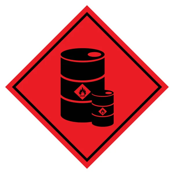 危险可燃存储区符号符号 矢量图解 白色背景标签隔离 Eps10 — 图库矢量图片