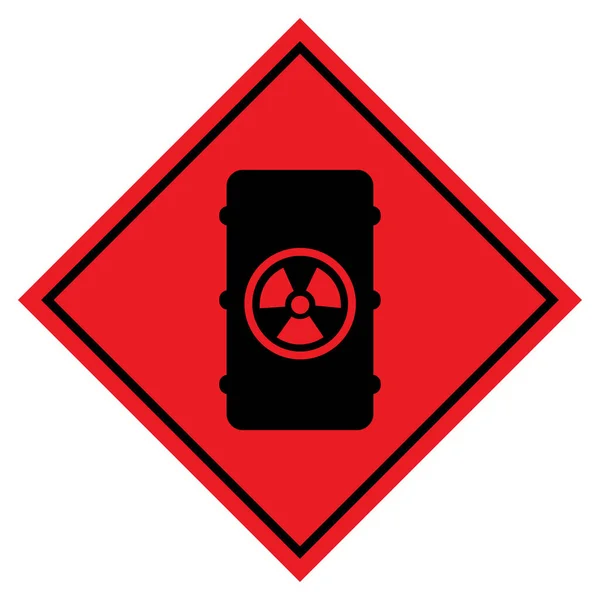 Gefahrenzeichen Für Den Radioaktiven Bereich Vektorillustration Isoliert Auf Weißem Hintergrund — Stockvektor