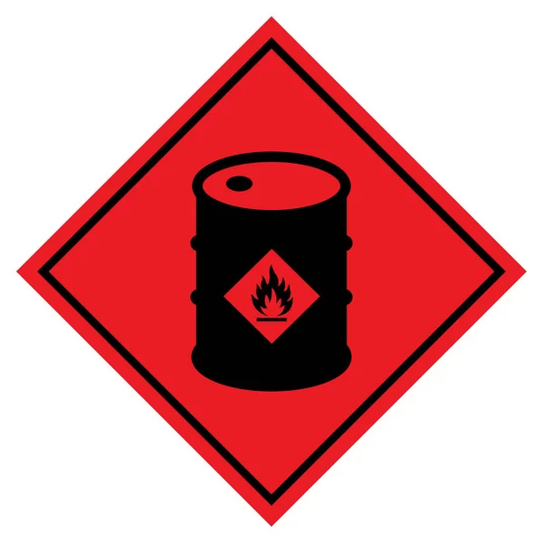 Signe Symbole Liquide Inflammable Danger Illustration Vectorielle Isolement Sur Étiquette — Image vectorielle