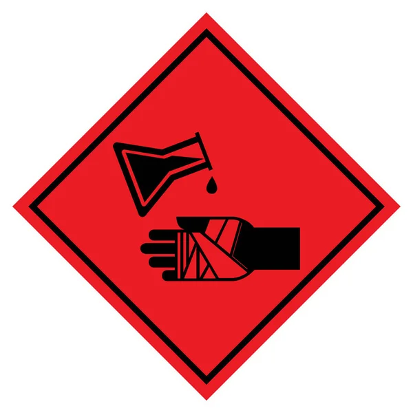 Danger Chemical Burns Hazard Symbol Sign Vector Illustration Isolate White — Stock Vector