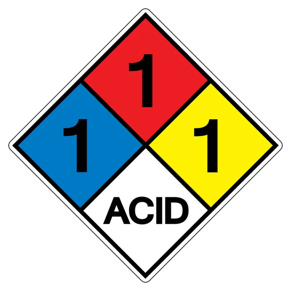 Nfpa Diamond 704 Signo Símbolo Acid Ilustración Vectorial Aislamiento Etiqueta — Archivo Imágenes Vectoriales