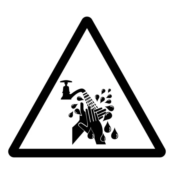 Bitte Waschen Sie Ihre Hand Symbol Zeichen Vektor Illustration Isoliert — Stockvektor