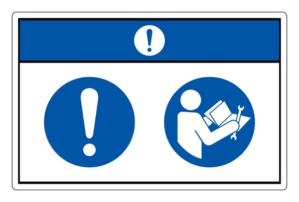 Uyarı Servis Sembol Şareti Önce Teknik Kitabı Okuyun Vektör Llüstrasyon — Stok Vektör
