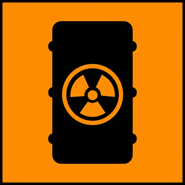 Señal Símbolo Área Radiactiva Advertencia Ilustración Vectorial Aislamiento Etiqueta Fondo — Vector de stock