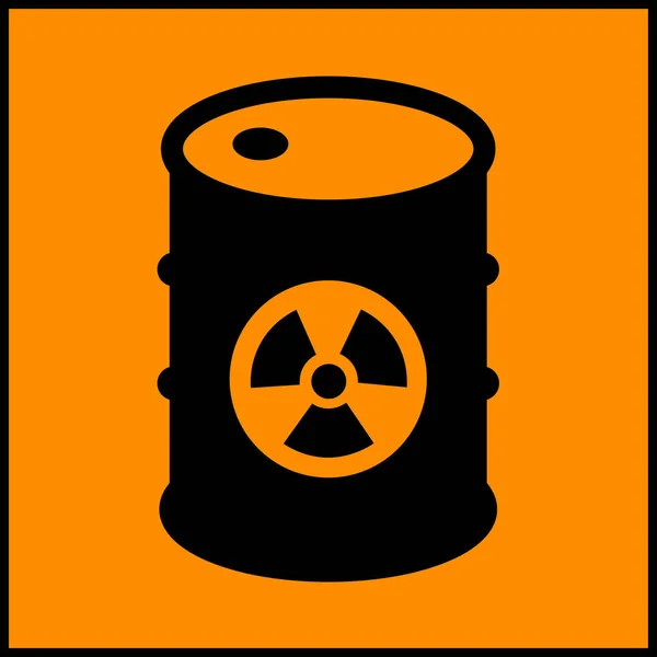 Segnale Avvertimento Radioattivo Del Simbolo Illustrazione Vettoriale Isolato Sull Etichetta — Vettoriale Stock