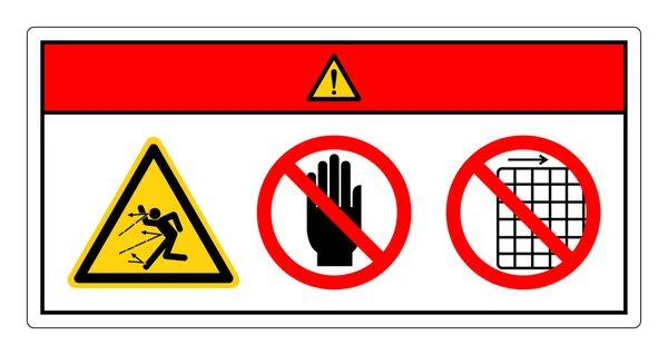 Κίνδυνος Διάχυσης Υλικού Μην Αγγίζετε Και Μην Αφαιρείτε Σύμβολο Φρουράς — Διανυσματικό Αρχείο