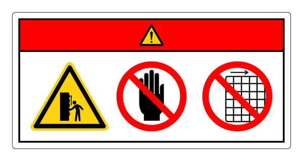 危险暴露桶和移动部件可能导致不接触和不删除卫士符号符号 矢量图解 白色背景标签隔离 Eps10 — 图库矢量图片