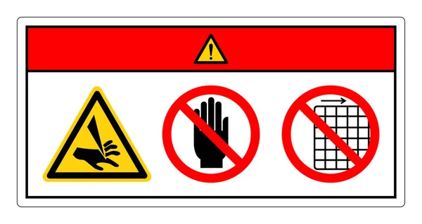 Tehlike Sivri Kenarlar Parmaklarınıza Dokunmayın Koruma Sembolü Şaretini Kaldırmayın Vektör — Stok Vektör