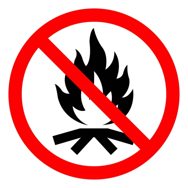 Ingen Campfire Symbol Sign Vektor Illustration Isolera Vit Bakgrund Etikett — Stock vektor