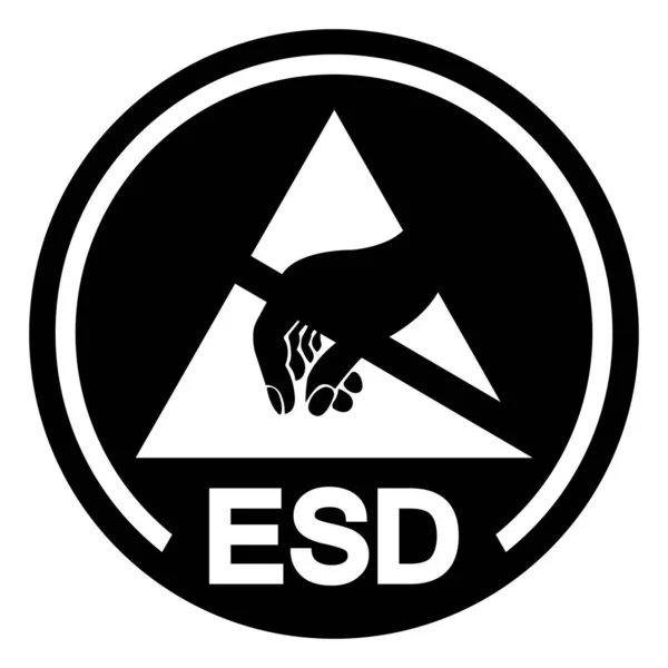 Esd Προστατευτική Περιοχή Σύμβολο Σημάδι Διανυσματική Απεικόνιση Απομονώνονται Λευκό Φόντο — Διανυσματικό Αρχείο