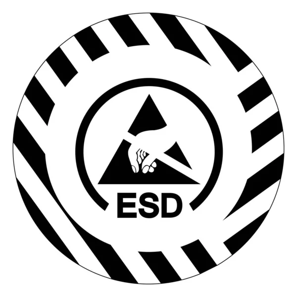 Esd Προστατευτική Περιοχή Σύμβολο Σημάδι Διανυσματική Απεικόνιση Απομονώνονται Λευκό Φόντο — Διανυσματικό Αρχείο