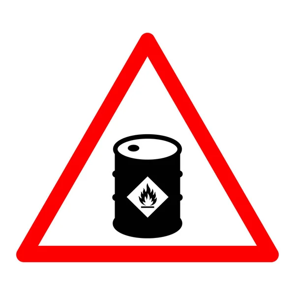 Sinal Químico Inflamável Símbolo Ilustração Vetor Isolar Etiqueta Fundo Branca — Vetor de Stock
