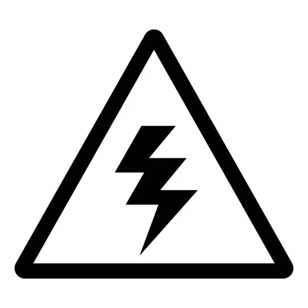 Προειδοποίηση Σύμβολο Υψηλής Τάσης Διανυσματική Απεικόνιση Απομονώσει Λευκό Φόντο Ετικέτα — Διανυσματικό Αρχείο