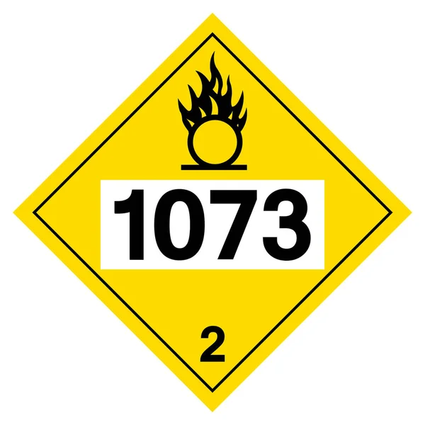 Un1073 Symbol Klasy Tlen Ilustracja Wektora Izolacja Białym Tle Etykieta — Wektor stockowy