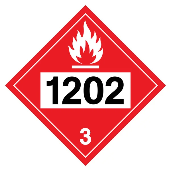 Un1202 Sınıf Diesel Benzin Sembolü Şareti Vektör Llüstrasyonu Beyaz Arkaplanda — Stok Vektör