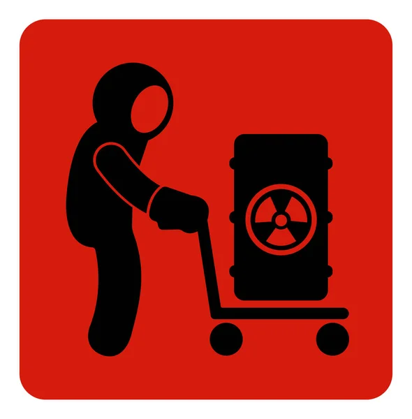 Uyarı Radyoaktif Alan Sembol Şareti Vektör Llüstrasyonu Beyaz Arkaplan Etiketinde — Stok Vektör