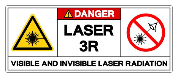 Láser Peligro Signo Símbolo Radiación Láser Visible Invisible Ilustración Vectorial — Archivo Imágenes Vectoriales