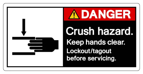 Crush Hazard Keep Hands Clear Symbol Sign Vector Illustration Isolate — 스톡 벡터