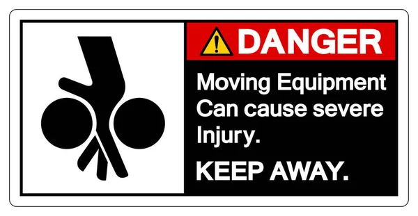 Équipement Mobile Danger Peut Causer Signe Symbole Blessure Grave Illustration — Image vectorielle