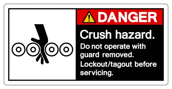 Pericolo Crush Hazard Symbol Sign Illustrazione Vettoriale Isolare Etichetta Sfondo — Vettoriale Stock