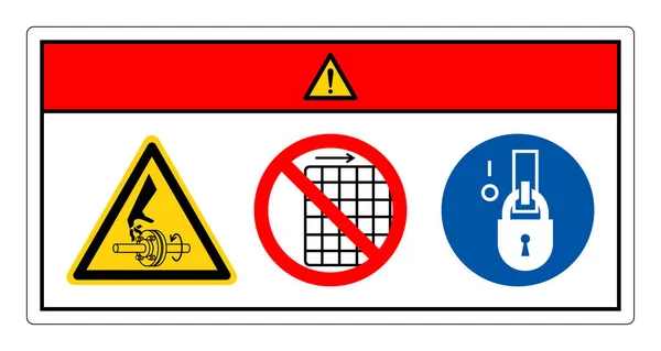 Parmak Kesme Tehlikesi Döndürme Şaftı Güvenlik Sembolü Şareti Vektör Llüstrasyonu — Stok Vektör